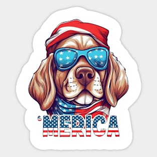 Patriotic Dogs, 4th of July Design Sticker